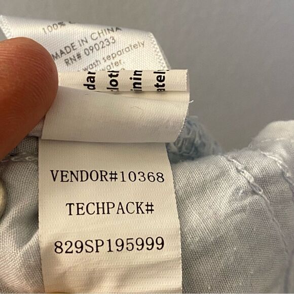 PacSun Denim pin Striped Mom Shorts Pacsun High Rise Cuffed Blue White cotton 29 - Picture 9 of 11